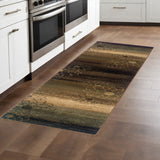 Homeroots 8' Brown And Black Floral Power Loom Runner Rug  Polypropylene 509009