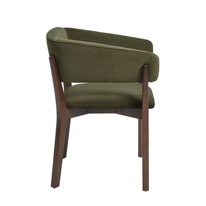 English Elm Blake Solid Beech Frame Faux Mohair Armchair with Sculptural Wraparound Backrest, Commercial Grade Comfort Green B365P397763