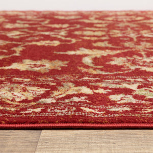 Homeroots 10' X 13' Red And Gold Oriental Power Loom Stain Resistant Area Rug Red,Gold Polypropylene 509066