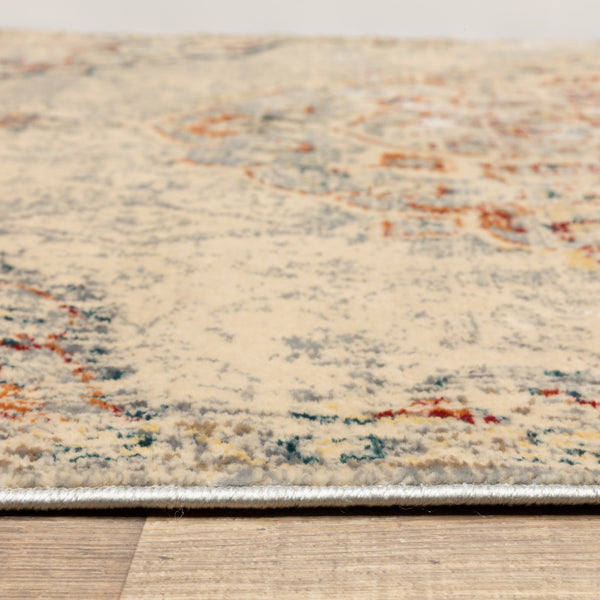 Homeroots 6' X 9' Grey Rust Deep Teal Beige And Orange Oriental Power Loom Stain Resistant Area Rug  Polypropylene 509076