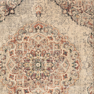 Homeroots 10' X 13' Grey Rust Deep Teal Beige And Orange Oriental Power Loom Stain Resistant Area Rug  Polypropylene 509078