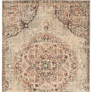 Homeroots 10' X 13' Grey Rust Deep Teal Beige And Orange Oriental Power Loom Stain Resistant Area Rug  Polypropylene 509078