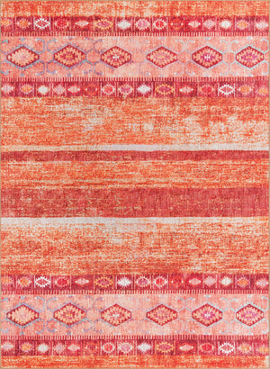 Unique Loom Timeless Verona Machine Made Geometric Rug Rust Red, Ivory/Orange/Violet/Green 7' 7" x 10' 6"