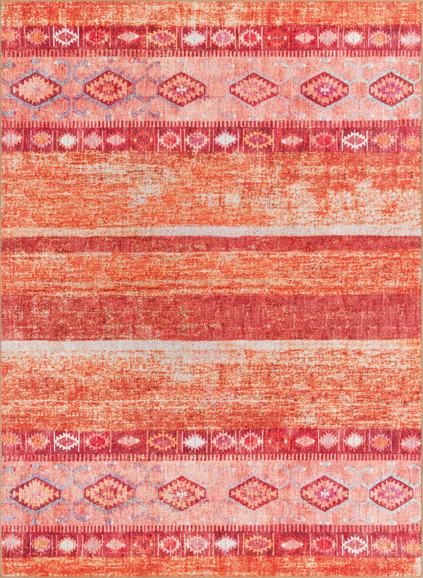 Unique Loom Timeless Verona Machine Made Geometric Rug Rust Red, Ivory/Orange/Violet/Green 7' 7" x 10' 6"