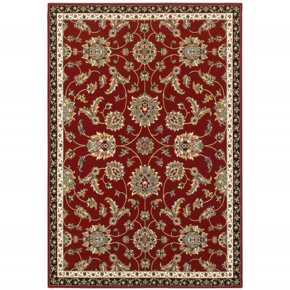 HomeRoots 4' Vibrant Oriental Power Loom Area Rug - Stain Resistant, Durable, Stylish for High-Traffic Spaces 4' X 6' 509129