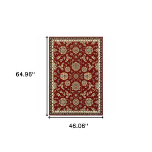 HomeRoots 4' Vibrant Oriental Power Loom Area Rug - Stain Resistant, Durable, Stylish for High-Traffic Spaces 4' X 6' 509129