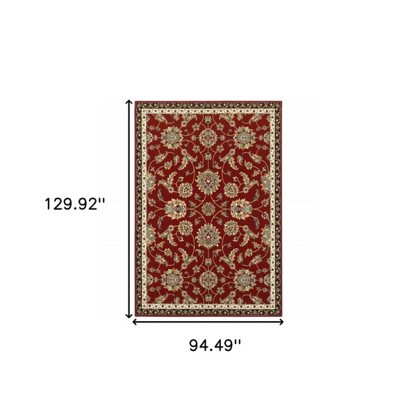 HomeRoots 4' Vibrant Oriental Power Loom Area Rug - Stain Resistant, Durable, Stylish for High-Traffic Spaces 8' X 11' 509132