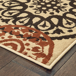 Homeroots 3' X 5' Beige Geometric Power Loom Stain Resistant Area Rug  Polypropylene 509173