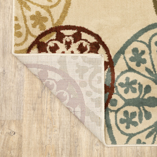 Homeroots 3' X 5' Beige Geometric Power Loom Stain Resistant Area Rug  Polypropylene 509173