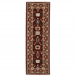 HomeRoots 2' Elegant Oriental Power Loom Runner Rug - Stain Resistant, Soft Pile, Perfect for Hallways & Entryways 2' x 6' 509181