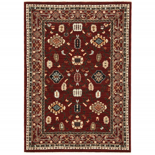 HomeRoots 2' Elegant Oriental Power Loom Runner Rug - Stain Resistant, Soft Pile, Perfect for Hallways & Entryways 3' x 5' 509182