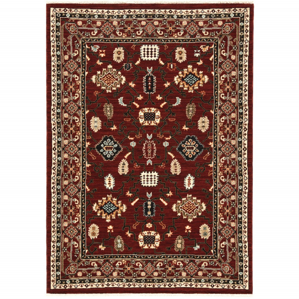 HomeRoots 2' Elegant Oriental Power Loom Runner Rug - Stain Resistant, Soft Pile, Perfect for Hallways & Entryways 5' X 8' 509183