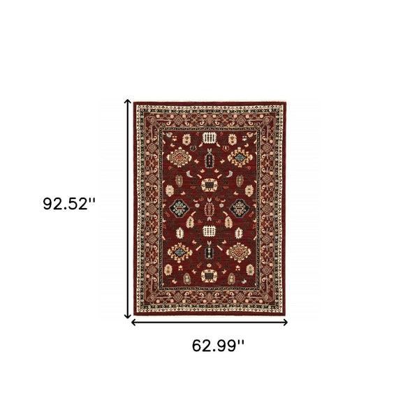 HomeRoots 2' Elegant Oriental Power Loom Runner Rug - Stain Resistant, Soft Pile, Perfect for Hallways & Entryways 5' X 8' 509183