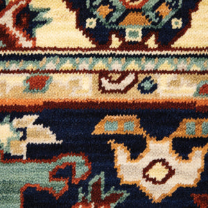 HomeRoots 6' Luxurious Red and Blue Oriental Runner Rug - Durable Wool-Nylon Blend for Timeless Elegance 10' X 13' 509192