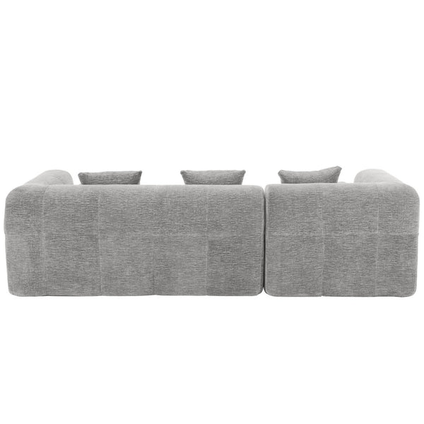English Elm 101.2" Modular Chenille Sectional Sofa with Tufted Cushions and Deep Seating for Living Room N719S001890R
