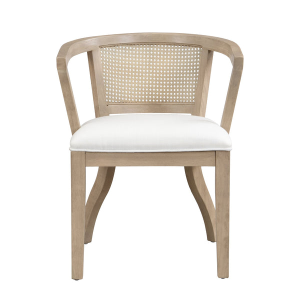 English Elm Christopher Knight Home® - Dining Armchairs Set Of 2 - Elegant Cream Upholstered Chairs With Cane Back For Stylish Comfort N771P290371A