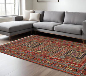HomeRoots 2' Vibrant Oriental Power Loom Runner Rug - Stain Resistant, Classic Fringe for Hallways & Entryways 10' X 13' 509206