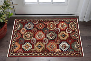 HomeRoots 2' Elegant Oriental Power Loom Runner Rug - Stain Resistant, Fringed Tassels, Durable & Stylish Accent 3' x 5' 509209