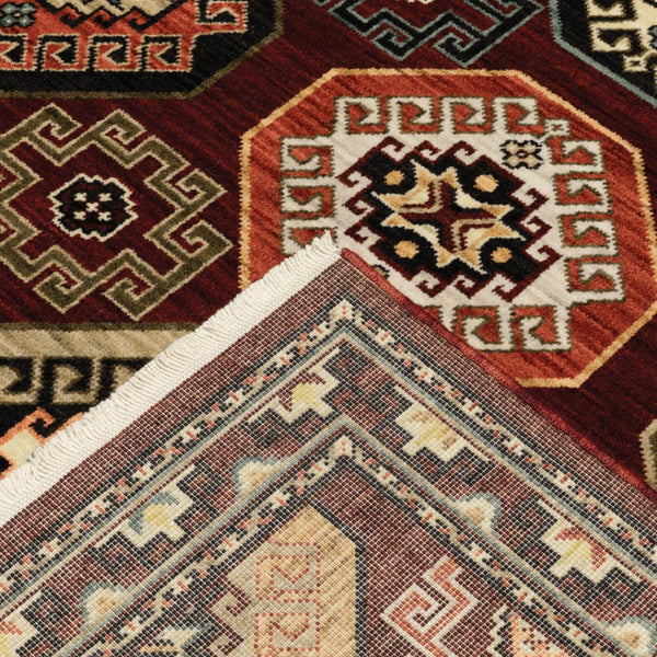HomeRoots 2' Elegant Oriental Power Loom Runner Rug - Stain Resistant, Fringed Tassels, Durable & Stylish Accent 3' x 5' 509209