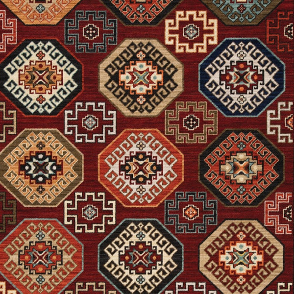 HomeRoots 2' Elegant Oriental Power Loom Runner Rug - Stain Resistant, Fringed Tassels, Durable & Stylish Accent 5' X 8' 509210
