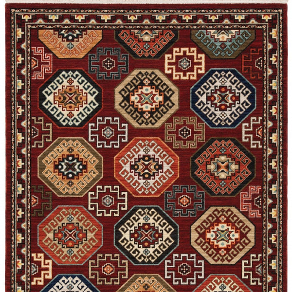 HomeRoots 2' Elegant Oriental Power Loom Runner Rug - Stain Resistant, Fringed Tassels, Durable & Stylish Accent 5' X 8' 509210