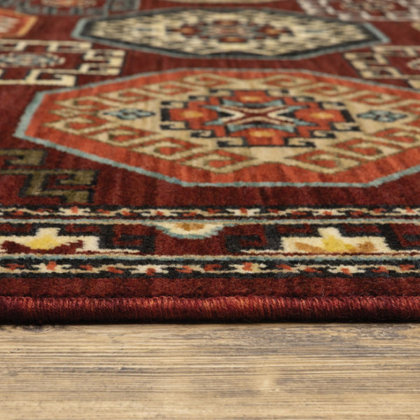 HomeRoots 2' Elegant Oriental Power Loom Runner Rug - Stain Resistant, Fringed Tassels, Durable & Stylish Accent 5' X 8' 509210