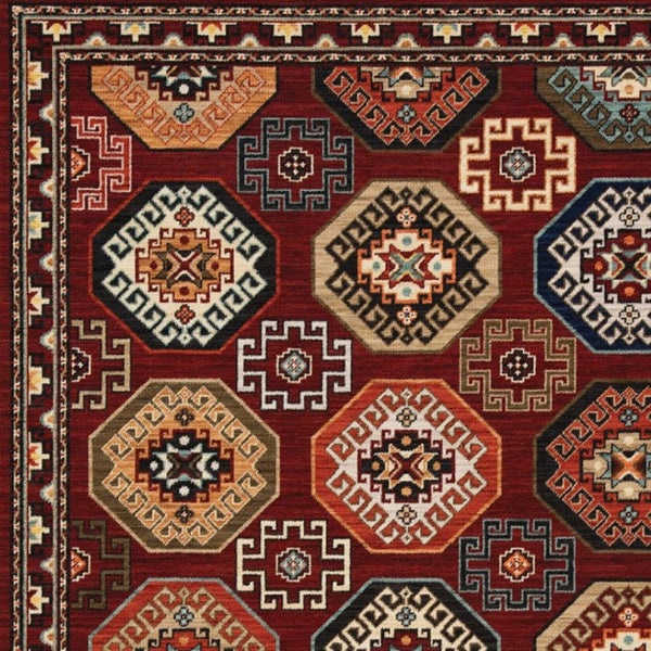 HomeRoots 2' Elegant Oriental Power Loom Runner Rug - Stain Resistant, Fringed Tassels, Durable & Stylish Accent 7' X 10' 509211