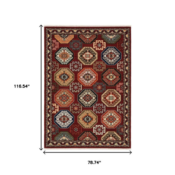 HomeRoots 2' Elegant Oriental Power Loom Runner Rug - Stain Resistant, Fringed Tassels, Durable & Stylish Accent 7' X 10' 509211