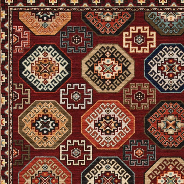 HomeRoots 2' Elegant Oriental Power Loom Runner Rug - Stain Resistant, Fringed Tassels, Durable & Stylish Accent 8' X 11' 509212
