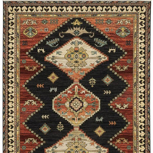 HomeRoots 2' Navy Blue Oriental Runner Rug - Elegant Power Loom Design with Fringe for Hallways & Entryways 2' x 6' 509221