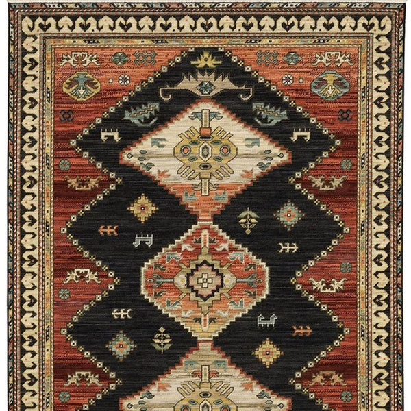 HomeRoots 2' Navy Blue Oriental Runner Rug - Elegant Power Loom Design with Fringe for Hallways & Entryways 2' x 6' 509221