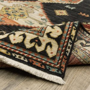 HomeRoots 2' Navy Blue Oriental Runner Rug - Elegant Power Loom Design with Fringe for Hallways & Entryways 2' x 6' 509221