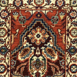 HomeRoots 2' Elegant Oriental Runner Rug in Vivid Red, Orange, Blue - Stain Resistant, Durable Design for Hallways 2' x 6' 509241