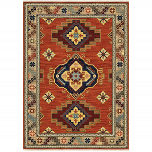 HomeRoots 2' Elegant Oriental Runner Rug with Fringe - Stain Resistant, Durable, and Colorfast for Busy Homes 7' X 10' 509258