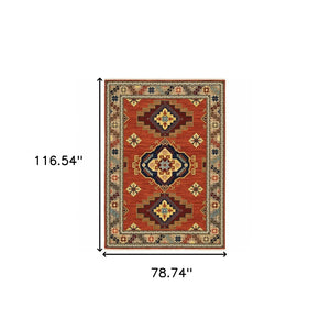 HomeRoots 2' Elegant Oriental Runner Rug with Fringe - Stain Resistant, Durable, and Colorfast for Busy Homes 7' X 10' 509258