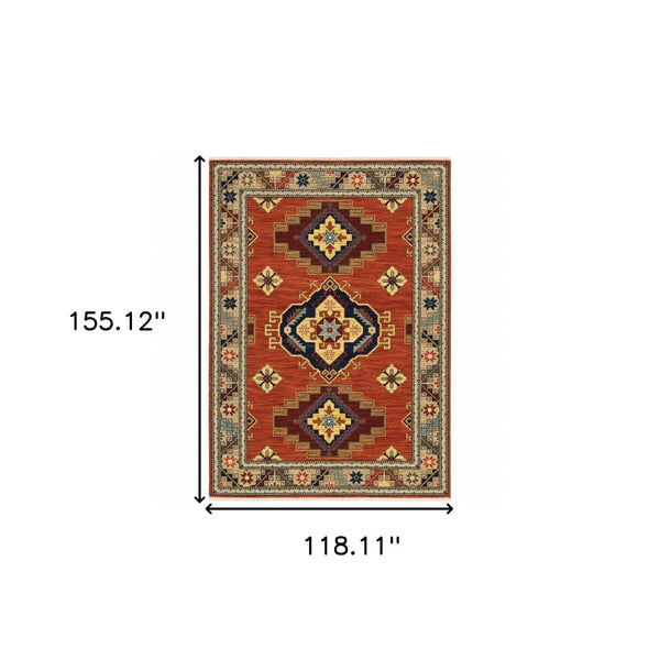 HomeRoots 2' Elegant Oriental Runner Rug with Fringe - Stain Resistant, Durable, and Colorfast for Busy Homes 10' X 13' 509260