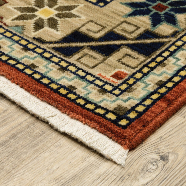 HomeRoots 2' Elegant Oriental Runner Rug with Fringe - Stain Resistant, Durable, and Colorfast for Busy Homes 10' X 13' 509260