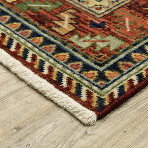 Homeroots 5' X 8' Blue And Beige Oriental Power Loom Area Rug With Fringe  Genuine Wool 509264