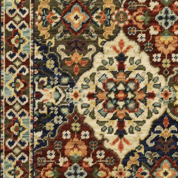 HomeRoots 2' Elegant Oriental-Inspired Runner Rug with Rich Colors, Stain Resistance, and Classic Fringe Design 2' x 6' 509269