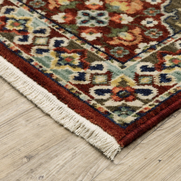 HomeRoots 2' Elegant Oriental-Inspired Runner Rug with Rich Colors, Stain Resistance, and Classic Fringe Design 2' x 6' 509269