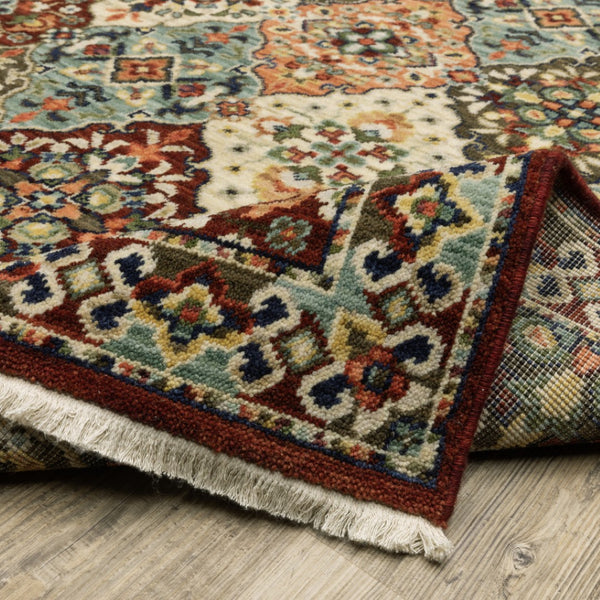 HomeRoots 2' Elegant Oriental-Inspired Runner Rug with Rich Colors, Stain Resistance, and Classic Fringe Design 2' x 6' 509269