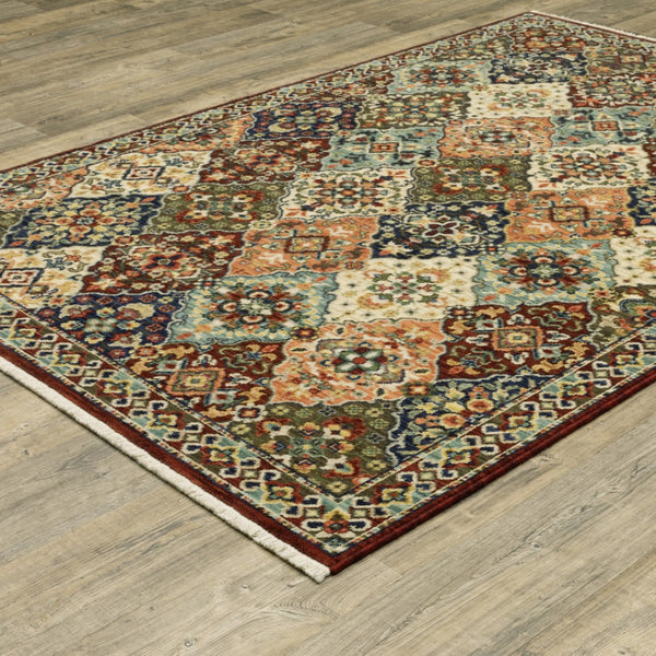 HomeRoots 2' Elegant Oriental-Inspired Runner Rug with Rich Colors, Stain Resistance, and Classic Fringe Design 3' x 5' 509270