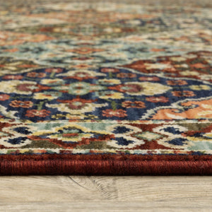 HomeRoots 2' Elegant Oriental-Inspired Runner Rug with Rich Colors, Stain Resistance, and Classic Fringe Design 3' x 5' 509270
