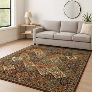 HomeRoots 2' Elegant Oriental-Inspired Runner Rug with Rich Colors, Stain Resistance, and Classic Fringe Design 8' X 11' 509273