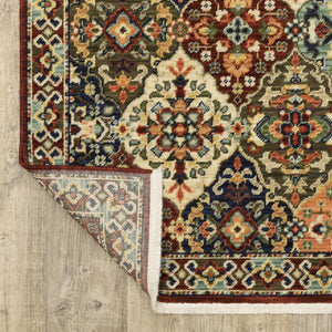 HomeRoots 2' Elegant Oriental-Inspired Runner Rug with Rich Colors, Stain Resistance, and Classic Fringe Design 8' X 11' 509273