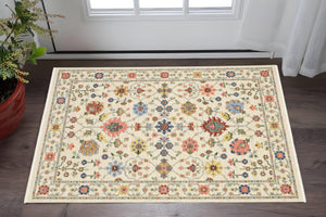 HomeRoots 2' Versatile Oriental Runner Rug with Multicolor Design and Stain-Resistant Features for High-Traffic Areas 3' x 5' 509284