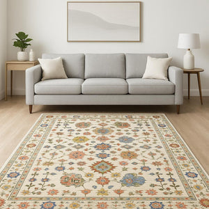 HomeRoots 2' Versatile Oriental Runner Rug with Multicolor Design and Stain-Resistant Features for High-Traffic Areas 7' X 10' 509286