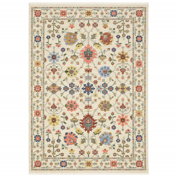 HomeRoots 2' Versatile Oriental Runner Rug with Multicolor Design and Stain-Resistant Features for High-Traffic Areas 8' X 11' 509287