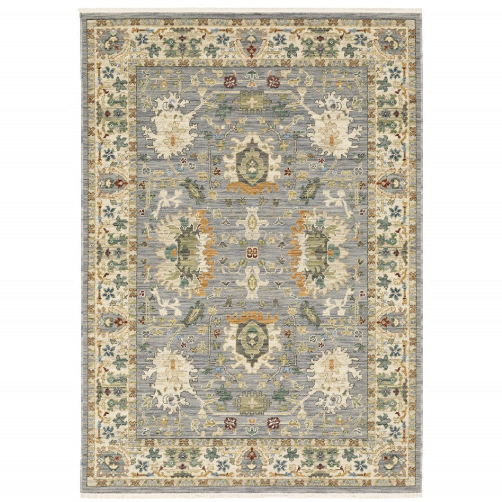 HomeRoots 2' Elegant Oriental Power Loom Runner Rug - Stain Resistant, Multi-Color, Fringed, Durable Design 3' x 5' 509291