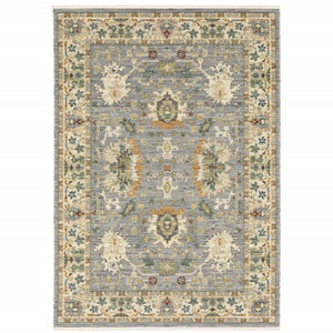 HomeRoots 2' Elegant Oriental Power Loom Runner Rug - Stain Resistant, Multi-Color, Fringed, Durable Design 5' X 8' 509292